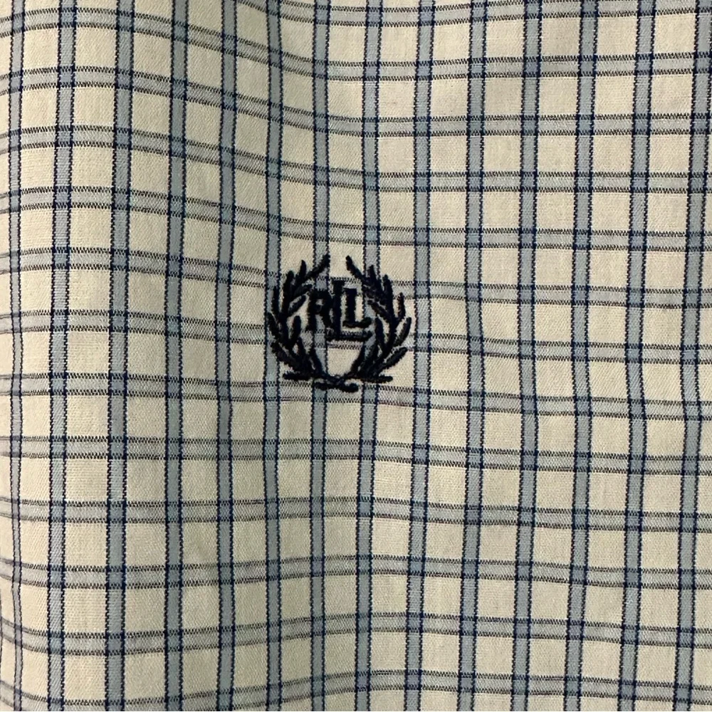 Ralph Lauren Boys Shirt Youth 16 Blue/White Striped Long Sleeve Button Down